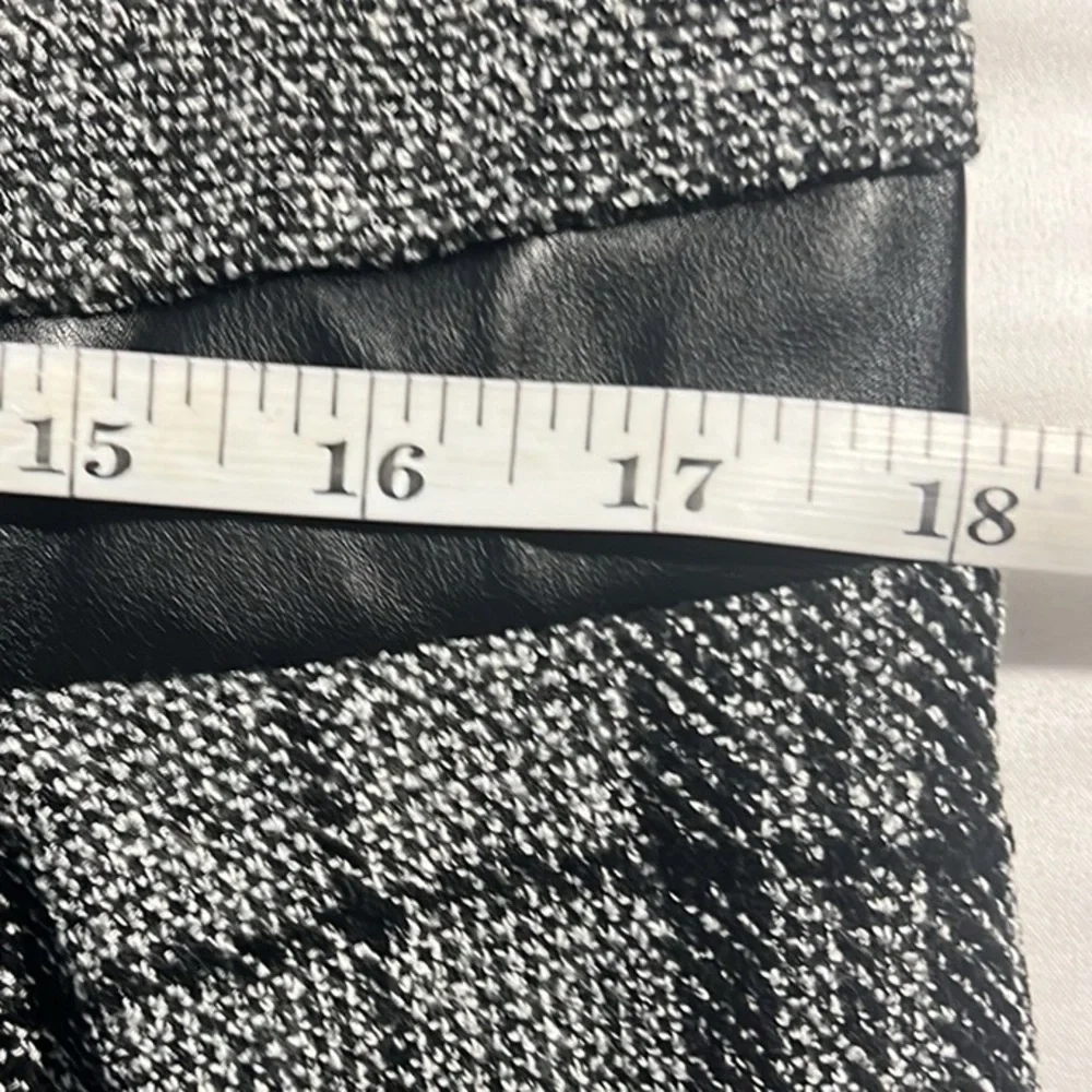 VTG CHI CHI,Asymmetric Plaid Mixed Media Knit Dress,Faux Leather-Hem,USA Size XL